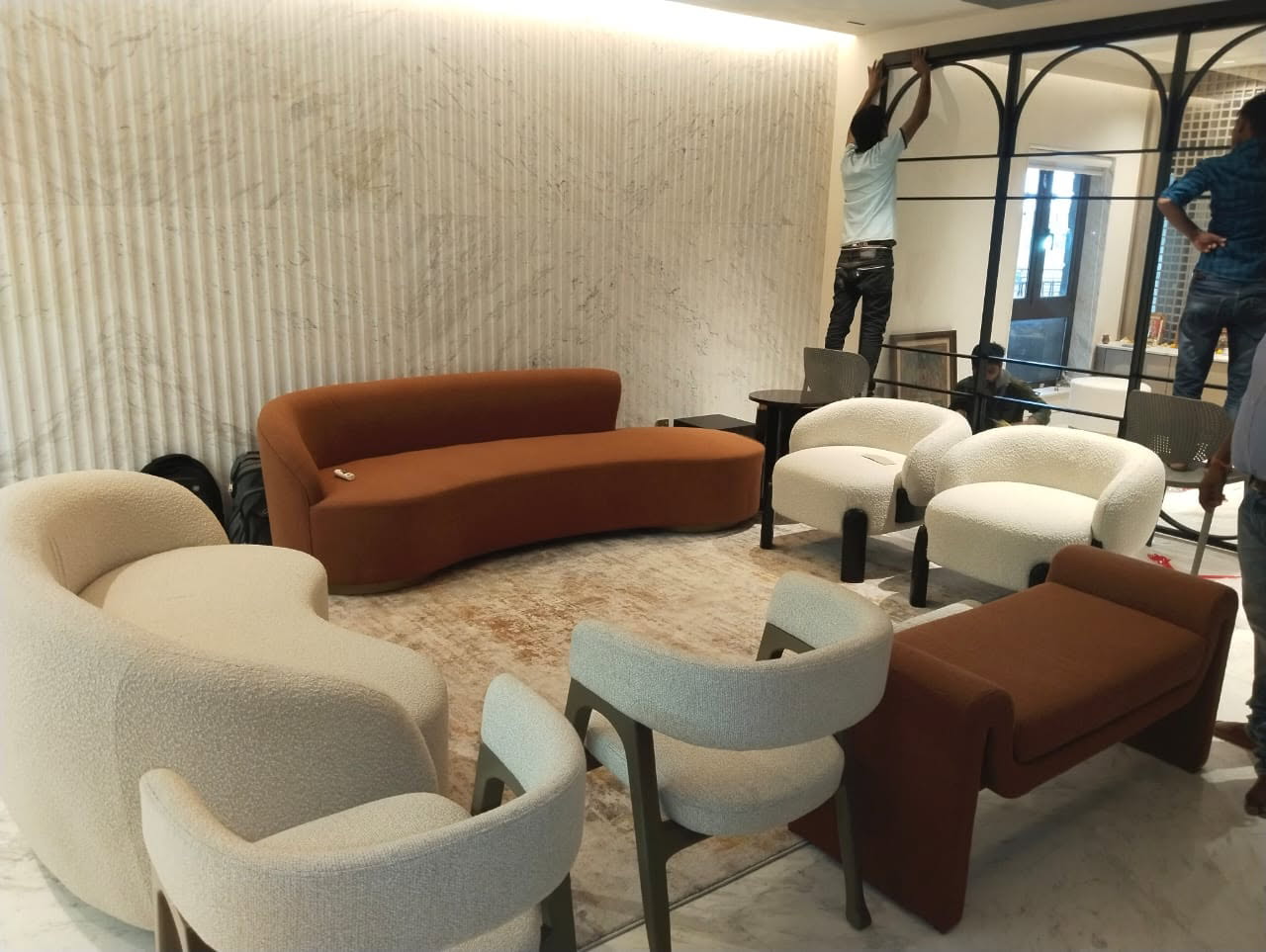 Open kitchen and dining with modern cabinetry